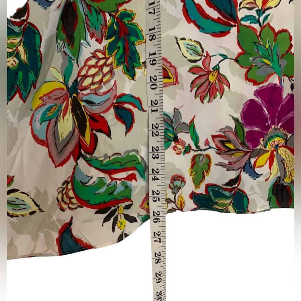 Natori floral print silk blend oversized blouse. Sz XL EUC - Picture 7 of 10